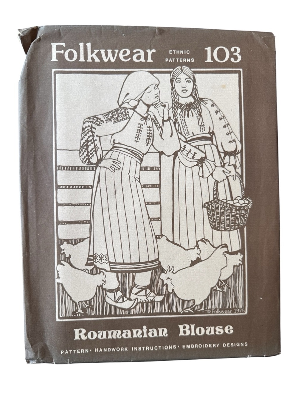 Vintage Folkwear Ethnic Sewing Pattern #103 Roumanian Blouse
